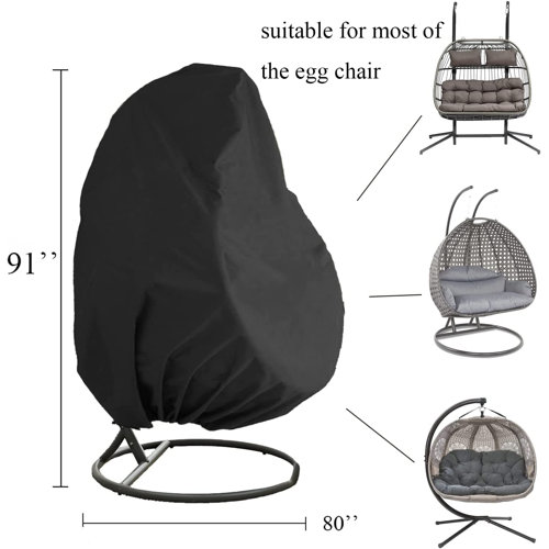 Dakota Fields 2 Person Egg Chair Cover, Patio Hanging Chair Covers